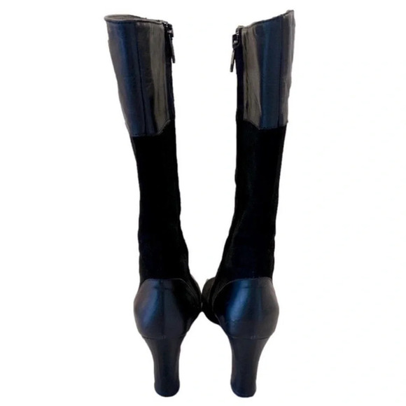 Cordani Vero Cuoio Black Suede & Leather Tall Heeled Boots EU 38.5 US Women's 8 - Picture 6 of 10